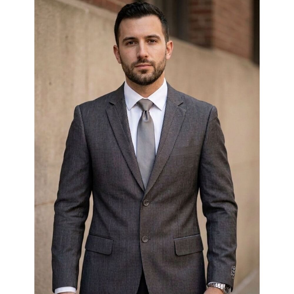 Report Collection Linen Blend Sport Coat Suit Jacket Blazer Men's Size 38S